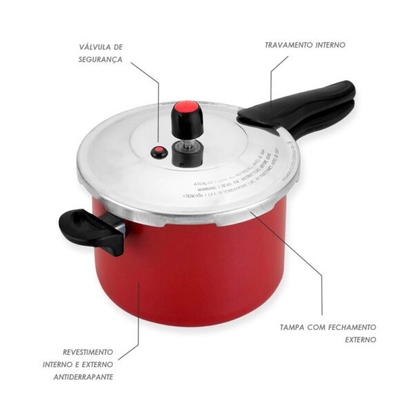 Panela Pressão 4,5l Antiaderente Fechamento Externo Premium - Image 3