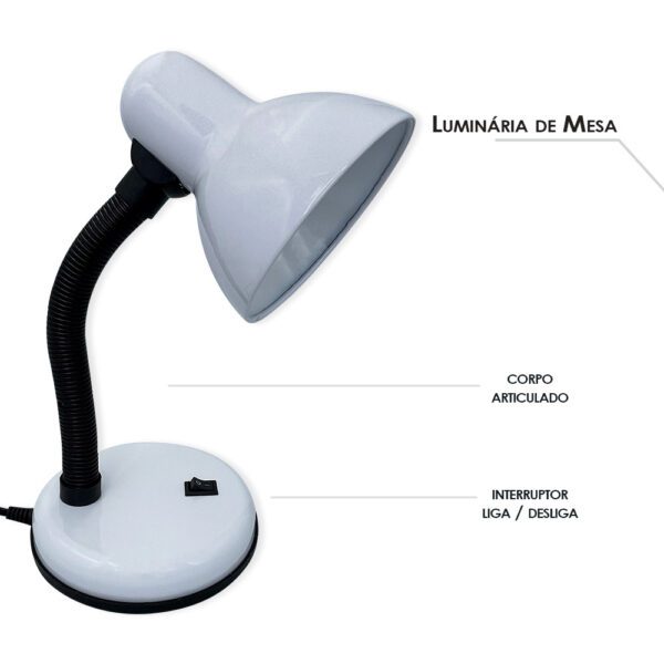 Luminária de Mesa Flexível Cômoda Escrivaninha - Image 4
