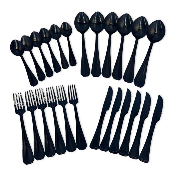 Faqueiro Conjunto Talheres Luxo Black 24 Peças Inoxidavel - Image 2