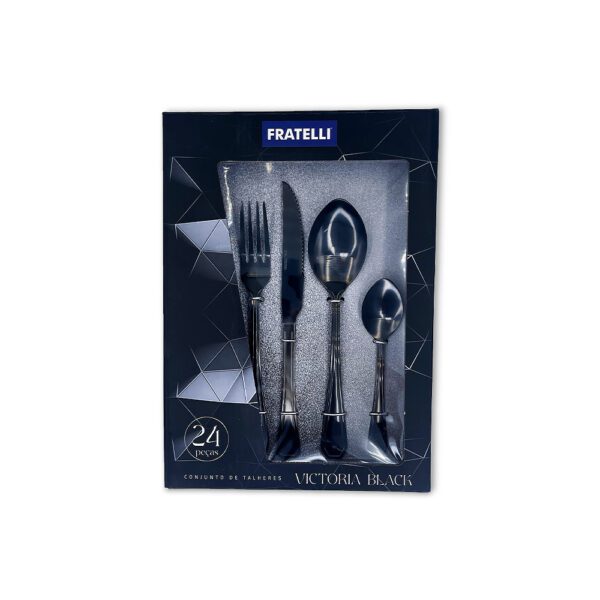 Faqueiro Conjunto Talheres Luxo Black 24 Peças Inoxidavel - Image 3