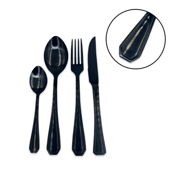 Faqueiro Conjunto Talheres Luxo Black 24 Peças Inoxidavel - Image 6