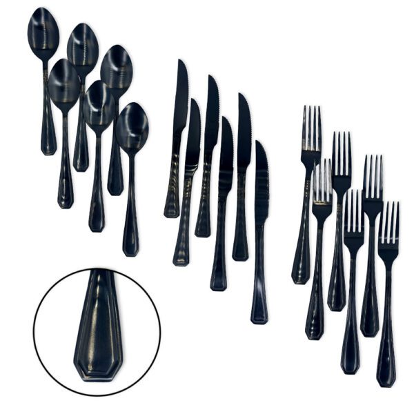Faqueiro Conjunto Talheres Luxo Black 24 Peças Inoxidavel - Image 7
