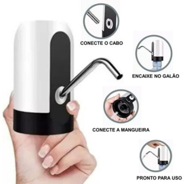 Bomba Recarregável Para Galão De Água Garrafão Elétrica - Image 2