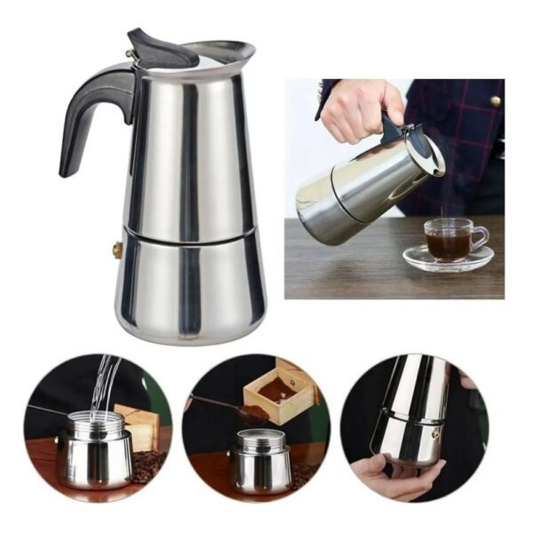 Caféteira Italiana Inox Premium para 6 xicaras