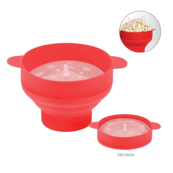 Balde Pipoca Pipoqueira Silicone Para Micro-ondas Sem Óleo - Image 3