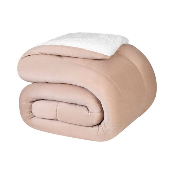Cobredom Sherpa Queen Dupla Face Pele de Carneiro Soft Luxo 2,20m x 2,40m - BEGE - Image 4