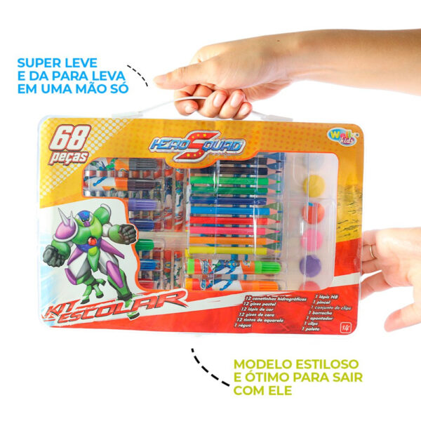 Maleta Kit Escolar com 68 Peças Hero Squad - Image 2